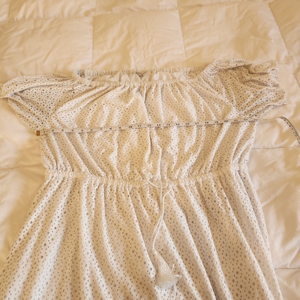 Cato White Eyelet Dress Size 22W Cottagecore Boho Puff Sleeve Spring Summer - Picture 3 of 7